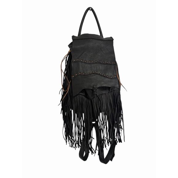 Kobler | Bags | Kobler Black Leather Fringe Backpack  display picture 3